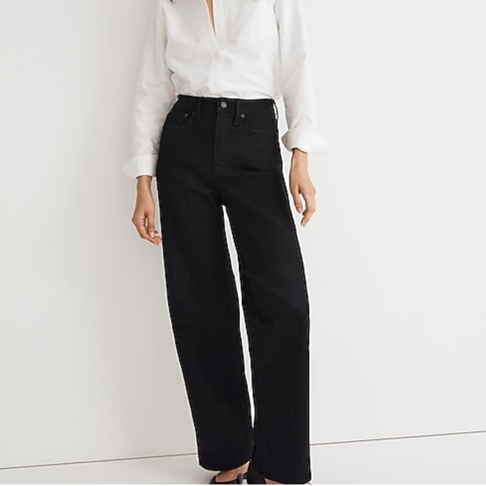 Madewell The Perfect Vintage Wide-leg Jeans in Black Rinse size 27 NWT